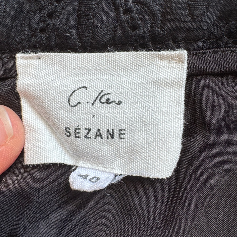 Sezane Embroidered Black Mini Skirt, size 40 - Picture 3 of 3